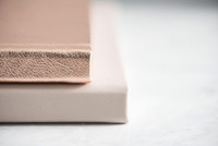 Rose Metallic and Blush Leather
